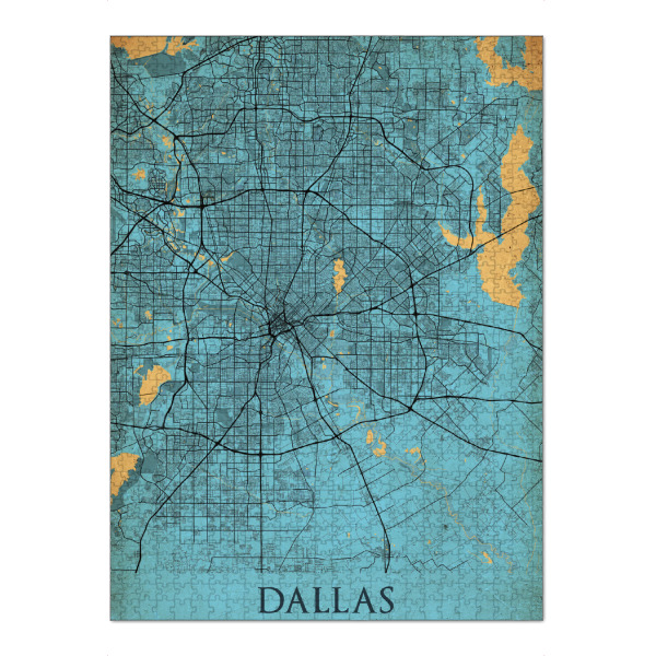 Puzzle Ravensburger "Retro City Dallas" artboxONE - Städte / Weitere,Kartografie