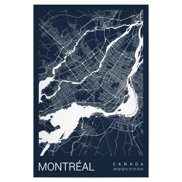 Poster "Montreal as Citymap" artboxONE - Städte / Weitere,Kartografie