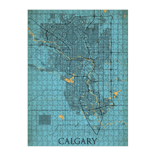 Puzzle Ravensburger "Vintage City Calgary" artboxONE - Städte / Weitere,Kartografie