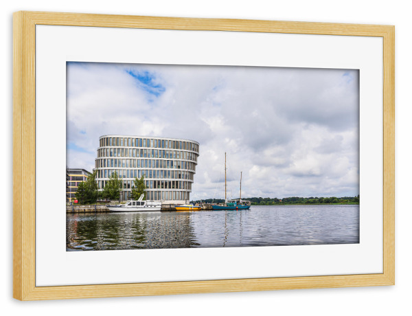Poster mit Rahmen kiefer "Silohalbinsel in Rostock" artboxONE - Städte,Reise,Architektur