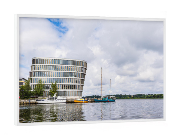 Poster mit weißem Rahmen "Silohalbinsel in Rostock" artboxONE - Städte,Reise,Architektur