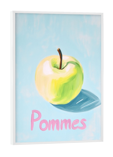 Poster mit weißem Rahmen "Apfel statt Pommes" artboxONE - Essen & Trinken,Abstrakt,Essen & Trinken / Obst & Gemüse