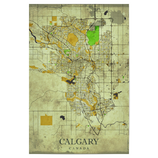 Poster 30x20 cm "Calgary Vintage City Map" artboxONE - Städte / Weitere,Kartografie