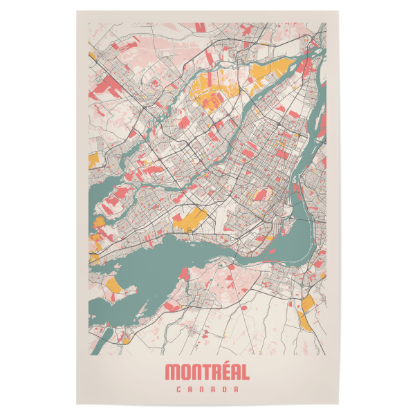 Poster "Citymap Montreal" artboxONE - Städte / Weitere,Kartografie