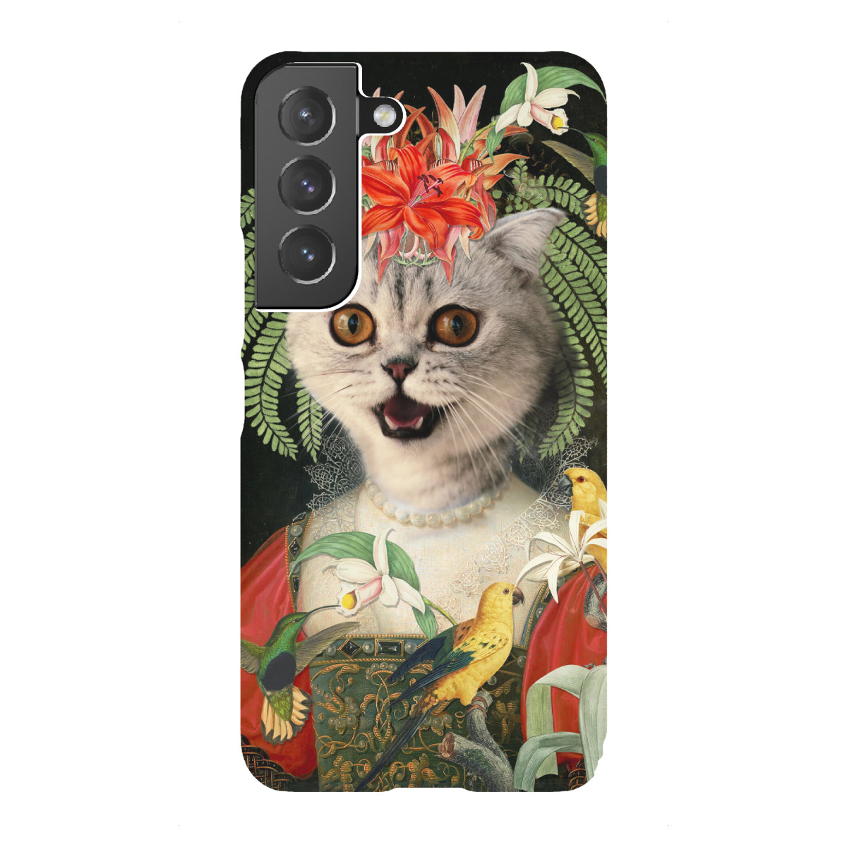 "Katze mit Vogelfreunden"für Samsung Galaxy - Premium-Case Handyhülle artboxONE