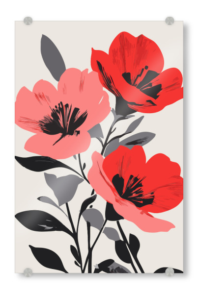 Acrylglasbild "Red Poppies flowers" artboxONE - Floral - Red poppies,Floral,Flowers,Floral decoration,Floral art,Red flowers