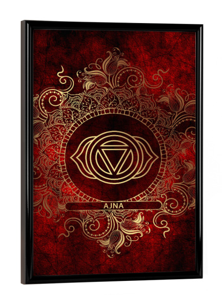 Poster mit schwarzem Rahmen "Chakren – Feuer – Ajna" artboxONE - Natur,Abstrakt