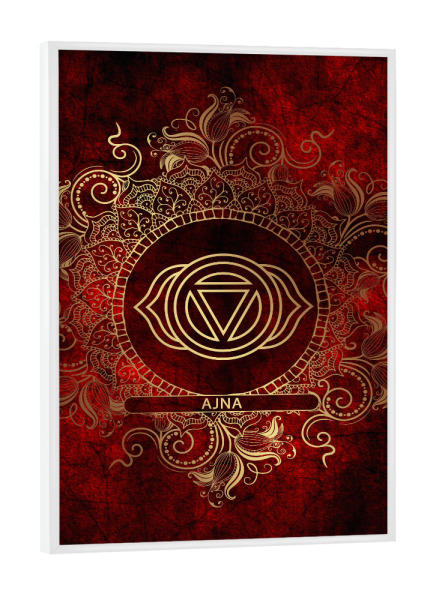 Poster mit weißem Rahmen "Chakren – Feuer – Ajna" artboxONE - Natur,Abstrakt