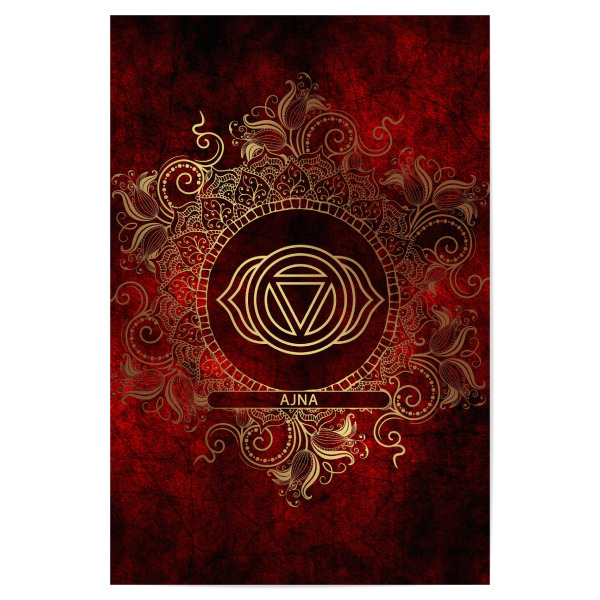 Poster 30x20 cm "Chakren – Feuer – Ajna" artboxONE - Natur,Abstrakt - Mandala,Chakra,Indien,Hindu,Namaste,Spirituell,Yoga,Energie,Seele,Zen,Meditation