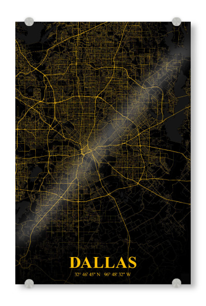 Acrylglasbild "Dallas als Stadtplan" artboxONE - Städte / Weitere,Kartografie