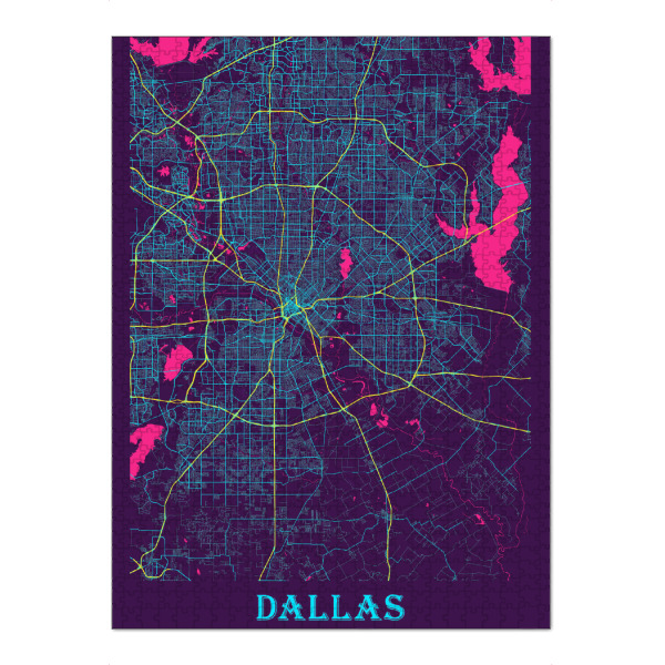 Puzzle Ravensburger "Map Dallas" artboxONE - Städte / Weitere,Kartografie