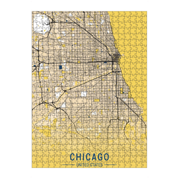 Puzzle Ravensburger "Stadt Chicago Map" artboxONE - Städte / Chicago,Kartografie