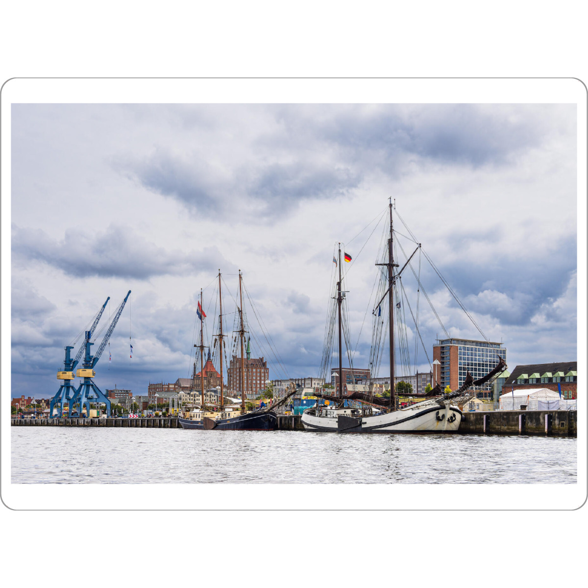 Tischset "Hafenkräne und Windjammer" artboxONE - Städte,Natur,Reise,Architektur