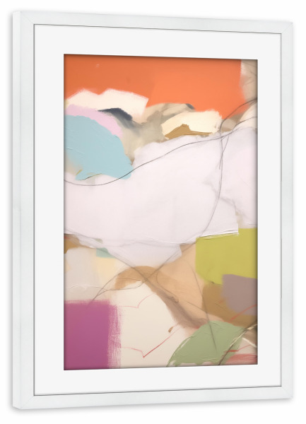 Poster mit Rahmen weiß "Pastell Strukturen" artboxONE - Abstrakt,Geometrie,Marmor