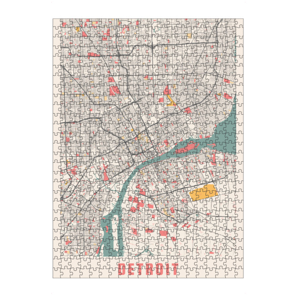 Puzzle Ravensburger "Detroit Michigan USA" artboxONE - Städte / Weitere,Kartografie