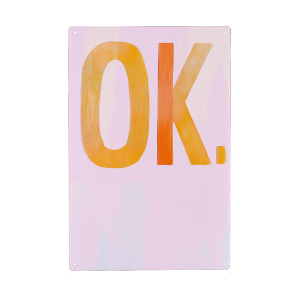 Metall Poster "OK Pastell Art" artboxONE - Typografie,Abstrakt,Buchstaben