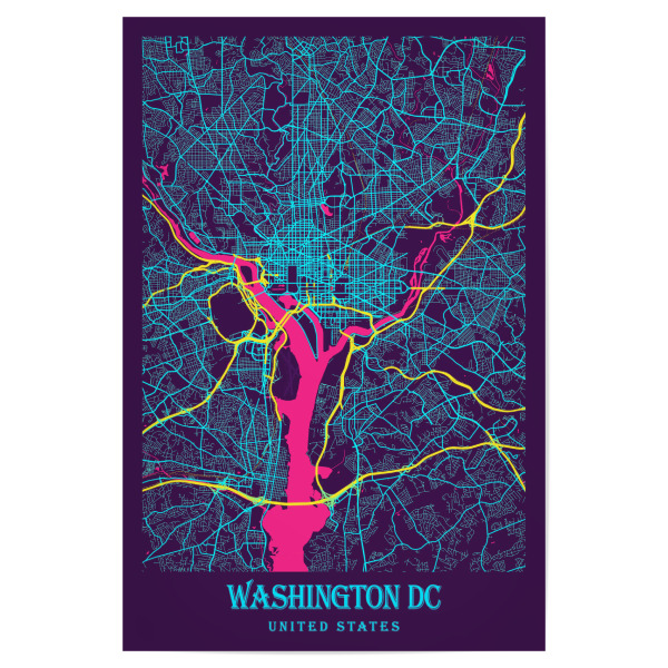 Poster 30x20 cm "Stadtplan Washington D.C" artboxONE - Städte / Washington,Kartografie