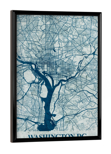Poster mit schwarzem Rahmen "Washington D.C. Vintage" artboxONE - Städte / Washington,Kartografie