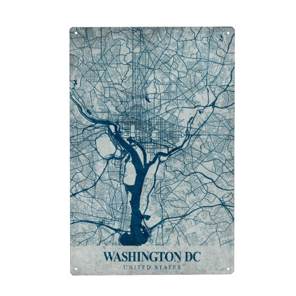Metall Poster "Washington D.C. Vintage" artboxONE - Städte / Washington,Kartografie