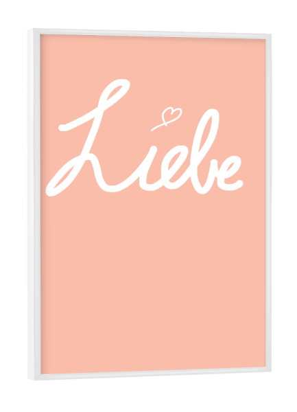 Poster mit weißem Rahmen "Einfach Liebe" artboxONE - Typografie,Liebe,Buchstaben