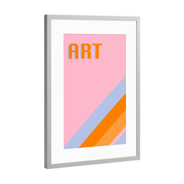Poster mit Rahmen Silber "Art is coming" artboxONE - Typografie,Abstrakt,Geometrie