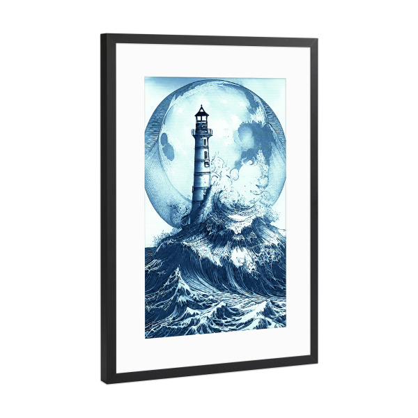 Poster mit Rahmen Schwarz (Metallic) "Lux mundi" artboxONE - Natur,Abstrakt,Fiktion