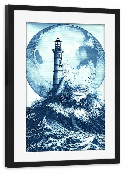 Poster mit Rahmen schwarz "Lux mundi" artboxONE - Natur,Abstrakt,Fiktion