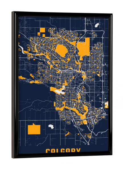 Poster mit schwarzem Rahmen "Calgary City" artboxONE - Städte / Weitere,Kartografie