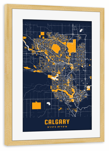 Poster mit Rahmen kiefer "Calgary City" artboxONE - Städte / Weitere,Kartografie