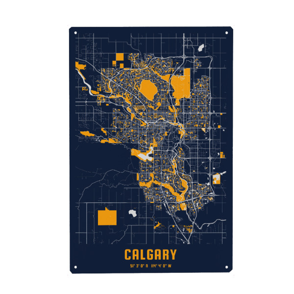 Metall Poster "Calgary City" artboxONE - Städte / Weitere,Kartografie