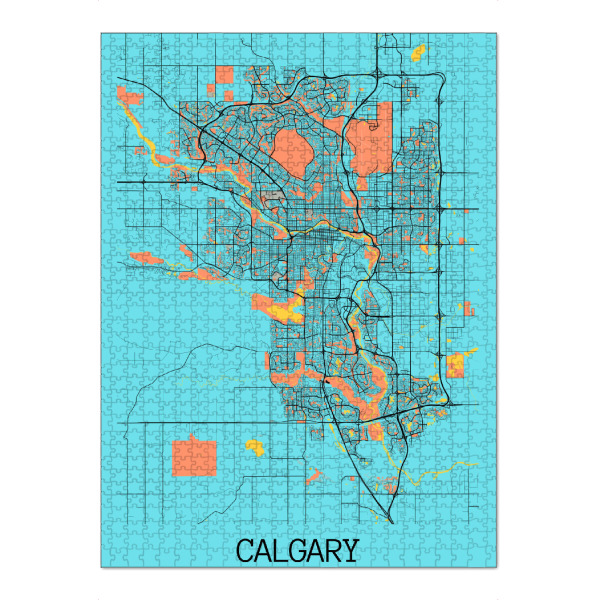 Puzzle Ravensburger "Calgary as Citymap" artboxONE - Städte / Weitere,Kartografie