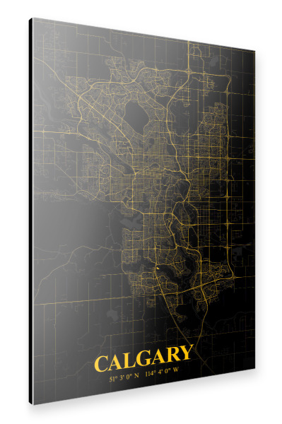 Alu-Dibond "City Map Calgary" 30x20 cm artboxONE