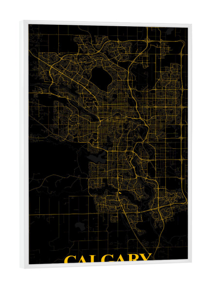 Poster mit weißem Rahmen "City Map Calgary" artboxONE - Städte / Weitere,Kartografie