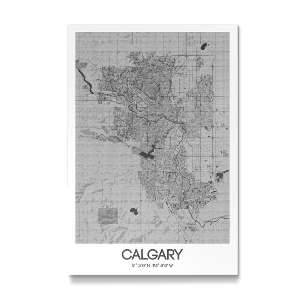 Galerie-Print "Calgary Bleistift Map" 30x20 cm artboxONE