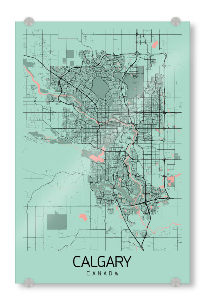Acrylglasbild "City Plan Calgary" artboxONE - Städte / Weitere,Kartografie