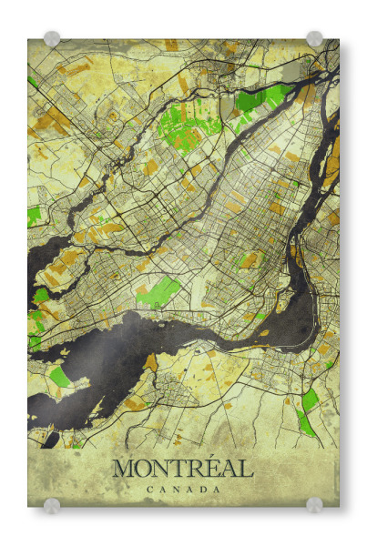 Acrylglasbild "Montreal Vintage City Map" artboxONE - Städte / Weitere,Kartografie