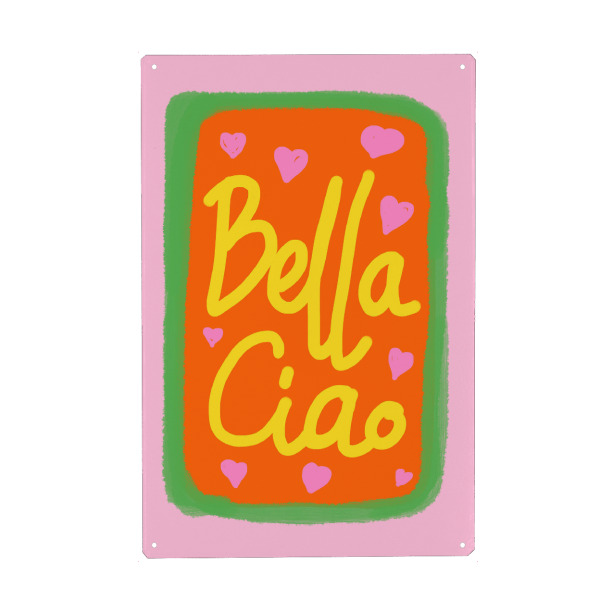 Holzbild "Bella Ciao pop" artboxONE - Typografie,Abstrakt