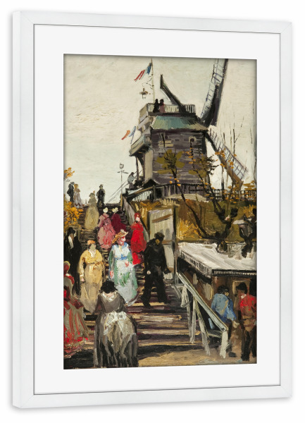 Poster mit Rahmen weiß "Le Moulin de blute-fin" artboxONE - Städte,Reise,Architektur,Städte / Paris,Reise / Länder