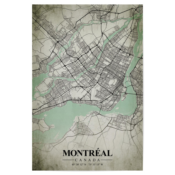 Poster "Montreal Vintage CityMap" artboxONE - Städte / Weitere,Kartografie