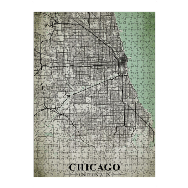 artboxONE Puzzle "Chicago Vintage CityMap" artboxONE - Städte / Chicago,Kartografie