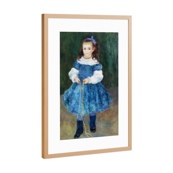 Poster mit Rahmen Kupfer "Mädchen mit einem Springseil" artboxONE - Für Kinder,Menschen,Liebe,Für Mama,Für Papa