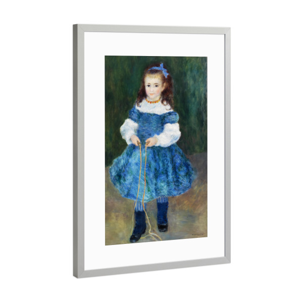 Poster mit Rahmen Silber "Mädchen mit einem Springseil" artboxONE - Für Kinder,Menschen,Liebe,Für Mama,Für Papa