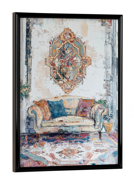 Poster mit schwarzem Rahmen "Antike Ibiza Blumen Malerei" artboxONE - Natur,Floral,Abstrakt