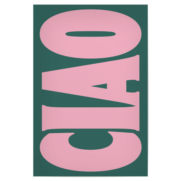 Poster "Ciao Italy Pink" artboxONE - Typografie,Reise / Länder