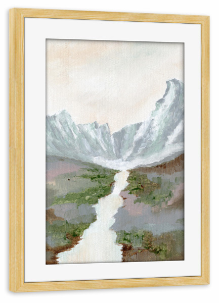 Poster mit Rahmen kiefer "Rocky Snow Berge" artboxONE - Natur,Reise