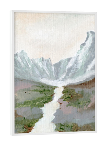 Poster mit weißem Rahmen "Rocky Snow Berge" artboxONE - Natur,Reise