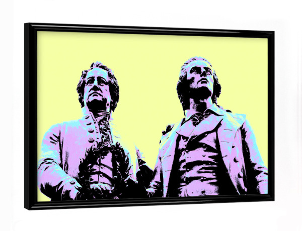 Poster mit schwarzem Rahmen "Pop Art Goethe und Schiller" artboxONE - Städte,Reise,Reise / Länder