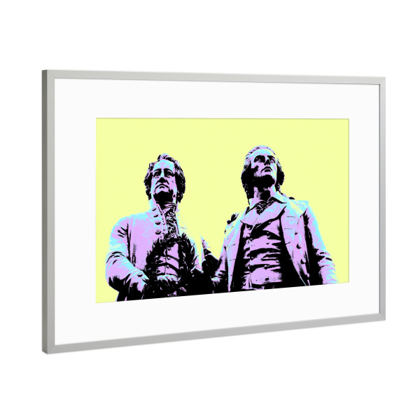 Poster mit Rahmen Silber "Pop Art Goethe und Schiller" artboxONE - Städte,Reise,Reise / Länder