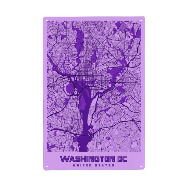 Holzbild "Washington als Stadtplan" artboxONE - Städte / Washington,Kartografie