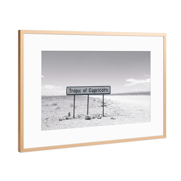 Poster mit Rahmen Kupfer "Wendekreis des Steinbocks" artboxONE - Reise,Schwarzweiß,Reise / Afrika,Reise / Länder